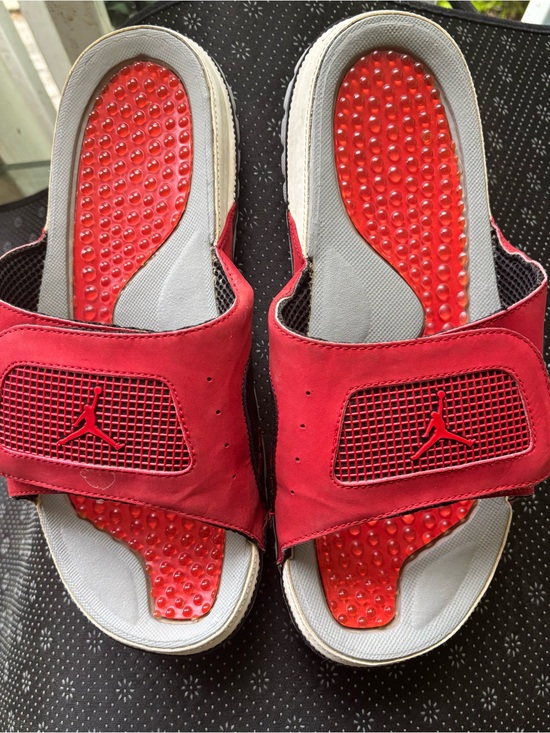 Jordan Red and White Massage Footbed Slide Sandals main image 11